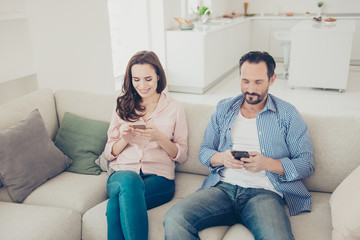 Portrait of nice lovely beautiful charming cheerful positive sty