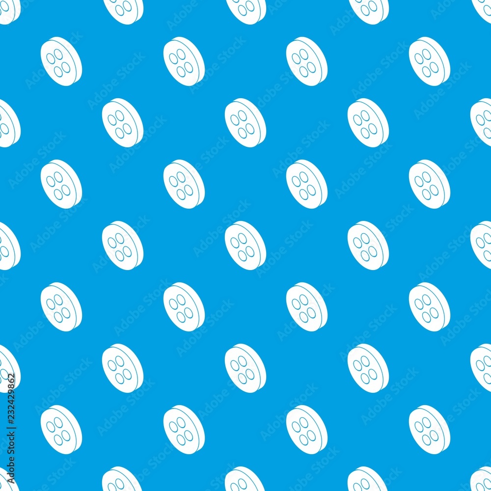 Poster classic clothes button pattern vector seamless blue repeat for any use