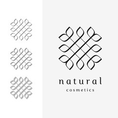 Calligraphic floral logo for natural concept design (3 styles)