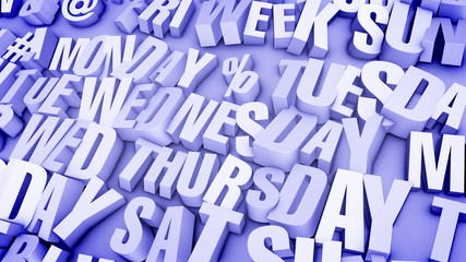 Lines of Words in Violet Background