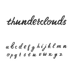 Cute handwritten font in lowercase. Calligraphic typeface