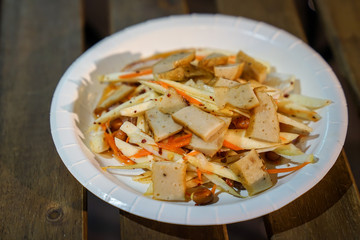 Thai Food Style, Isan preserved pork sausage cooked with spicy and sour flavor from foodtruck event.
