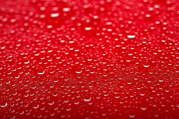 Drops of water on color background