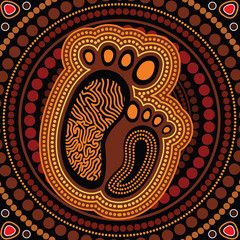 Aboriginal art vector painting, Mother and child concept 