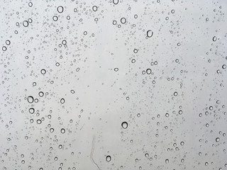 Water drops on the glass