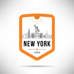 New York City Modern Skyline Vector Template