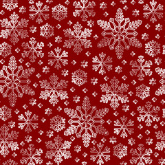 Fototapeta na wymiar snow flake line seamless pattern winter background