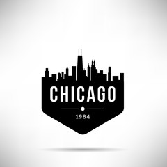 Obraz premium Szablon wektor nowoczesne panoramę miasta Chicago