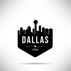 Dallas City Modern Skyline Vector Template - obrazy, fototapety, plakaty