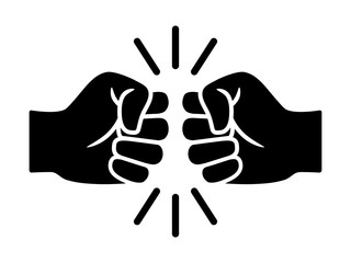 Bro fist bump or power five pound flat vector icon for apps and websites