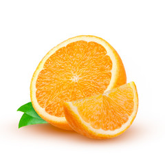 fresh orange isolated on white background