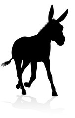 A detailed high quality donkey farm animal silhouette