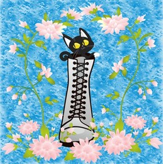 Zdziwiony kot w bucie © klatki