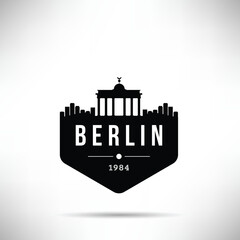 Berlin City Modern Skyline Vector Template - obrazy, fototapety, plakaty