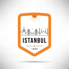 Istanbul City Modern Skyline Vector Template