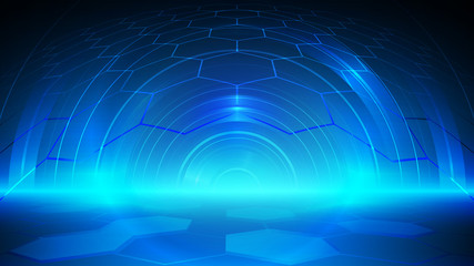 Abstract blue light and shade creative technology background. Vector illustration.