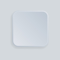 Square white 3d button