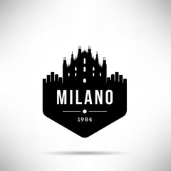 Naklejka premium Milano City Modern Skyline Vector Template