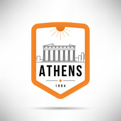 Athens City Modern Skyline Vector Template