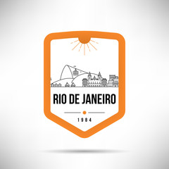 Rio de Janeiro City Modern Skyline Vector Template