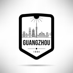 Guangzhou City Modern Skyline Vector Template