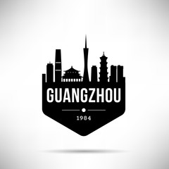 Guangzhou City Modern Skyline Vector Template