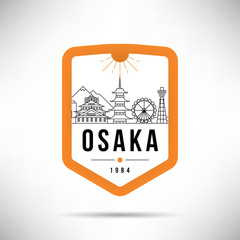 Osaka City Modern Skyline Vector Template