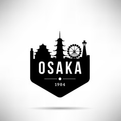 Fototapeta premium Osaka City Modern Skyline Vector Template