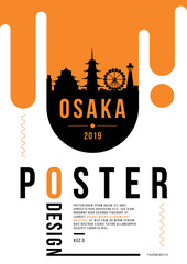 Osaka Modern Poster Design with Vector Linear Skyline
