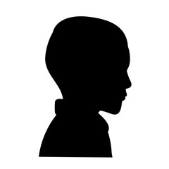  black silhouette boy face, portrait