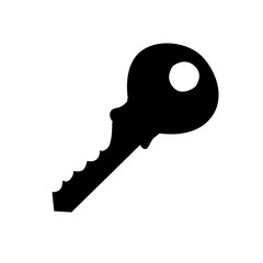 vector, on a white background, black silhouette of a simple key