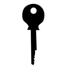 vector, on a white background, black silhouette of a simple key