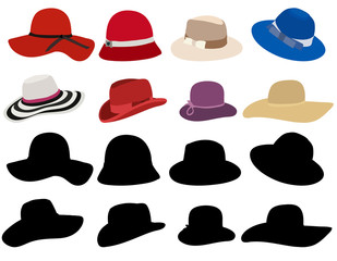 set, collection, hats for women