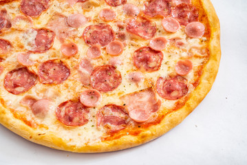 pizza with sausage