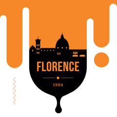 Florence Modern Web Banner Design with Vector Linear Skyline