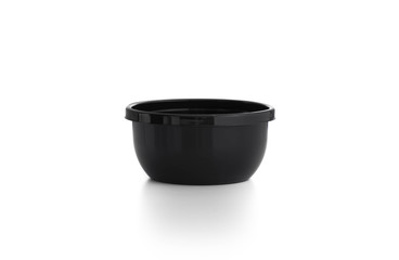 plastic black  bowl on isolated white background

