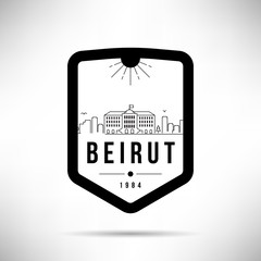 Beirut Modern Skyline Vector Template - obrazy, fototapety, plakaty