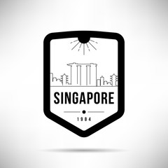 Singapore Modern Skyline Vector Template