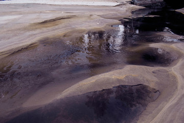 water flowing on the rocks