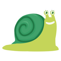 Cute snail isolated on white background