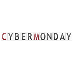 Cyber monday sale banner design over a white background. Vector illustration cyber monday retro.