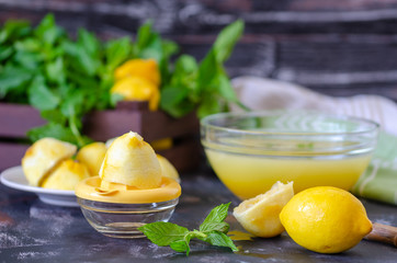 The process of making lemonade at home .Healthy life concept