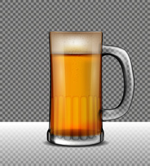 Vector illustration of beer cup on transparent background.