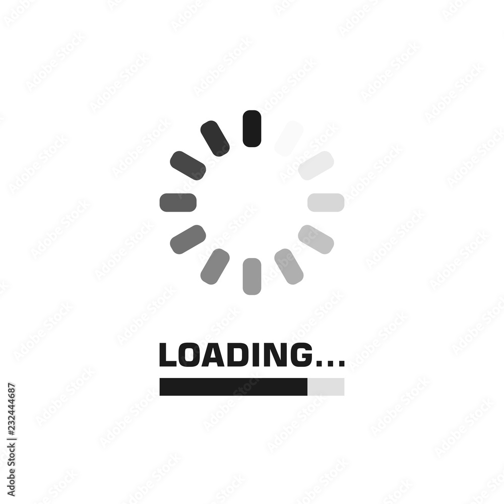 Poster system software update and upgrade concept. loading process screen. vector illustration