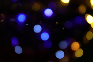 Bokeh of Christmas holidays Christmas garlands winter