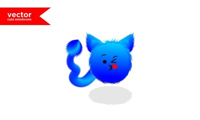 vector cute blue emoticon10