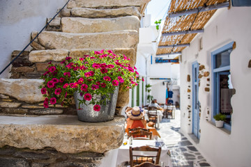 Traditional street on Naxos, Greece