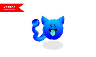 vector cute blue emoticon10