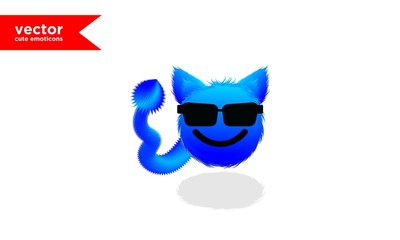 vector cute blue emoticon10