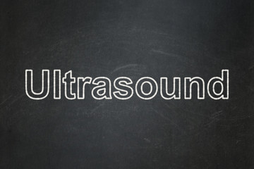 Healthcare concept: text Ultrasound on Black chalkboard background